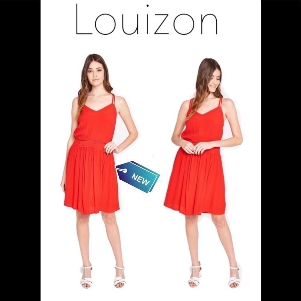 Louizon Red Keaton dress size 1 NWT